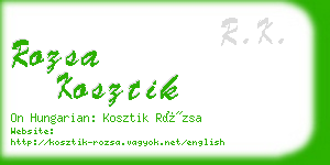 rozsa kosztik business card